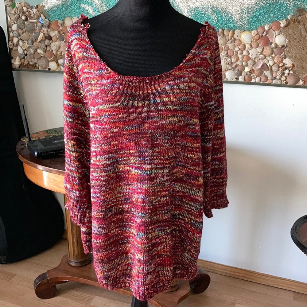 Vintage distressed drop shoulder sweater